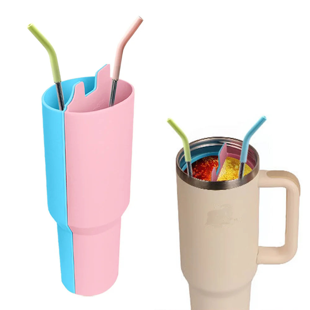 Silicone Water Cup Liner Double Drinking Compartment Water Cup Sleeve 40oz Thermos Cup Special Water Bottle Accessories