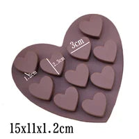 6 Cavities Valentine's Day Heart Silicone Baking Mold Love Chocolate Candy Biscuit Ice Mould Cute Gifts Soap Candle Making Set