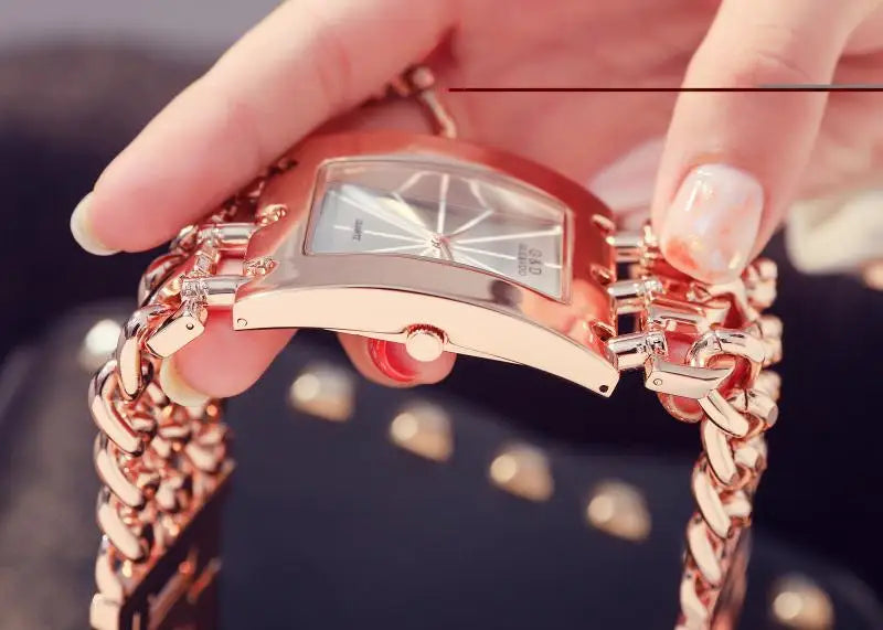Women Luxury Brand Watch Dress Rhinestone Women Wristwatches Stylish Gold Female Watches for Women