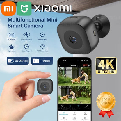 4K Mini Security Camera Full Color Night Vision High Definition WiFi Monitor Waterproof Motion Detect Surveillance