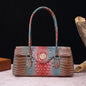 Multicolor Crocodile Pattern Fashion Handheld Stick Bag Large Capacity One Shoulder Underarm Bag Women's Luxury Handbag