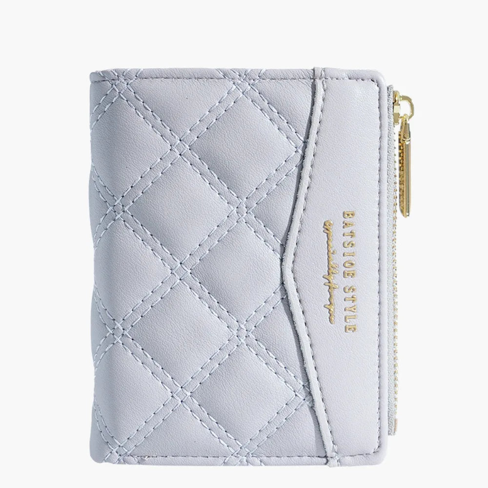 Embroidery Coin Purse Women Wallet Ladies PU Leather Solid Color Short Wallet Zipper Card Bag Card Holder Student Money Bag