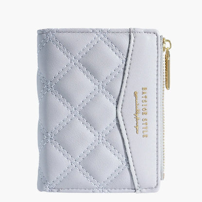 Embroidery Coin Purse Women Wallet Ladies PU Leather Solid Color Short Wallet Zipper Card Bag Card Holder Student Money Bag