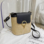 Women Straw Woven Shoulder Bag Crossbody Rattan Tote Casual Bucket Bag Beach Versatile Handbag