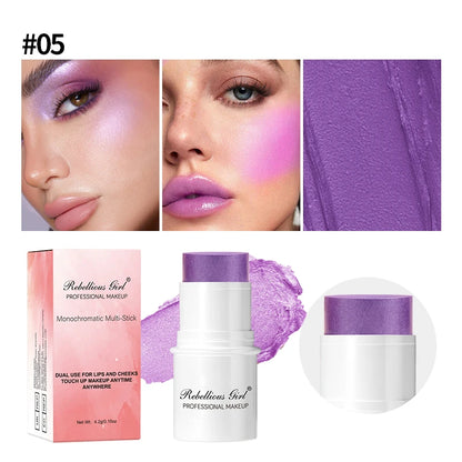 Blush Contour Highlighter Stick for Cheeks Eyes Lip Lightweight Dewy Finish Blush Stick Contour Natural Blusher Stick Makeup Set