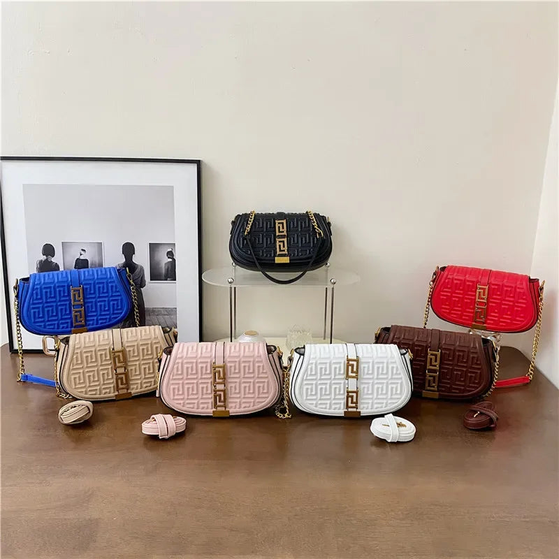 Leather Underarm Bag Women Gold-Tone Chain Crossbody Convertible Day-to-Evening Shoulder Purse Quiet Luxury Essential