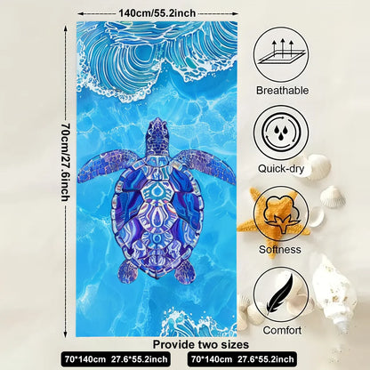 Print Sea Beach Towel Quick-Dry Washable Beach Towels Sandproof Portable Beach Towels  For Travel Swimming Camping Beach
