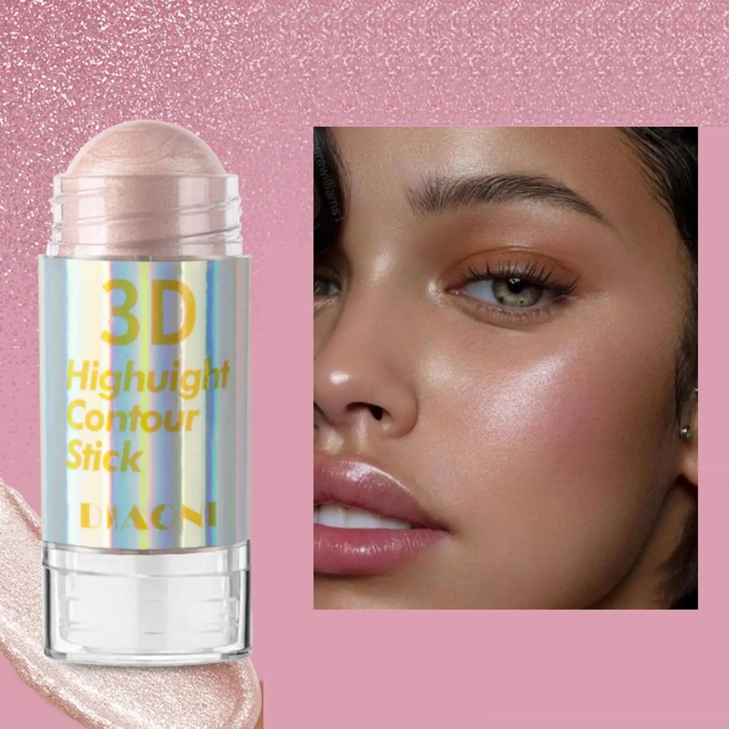 3D Face Brighten Highlighter Bar Cosmetic Face Contour Bronzer Shimmer Highlighter Stick Concealer Cream Makeup tool