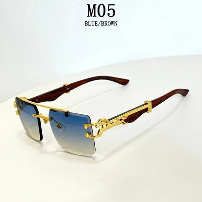Rimless Sunglasses Women Trendy Luxe Fashion Sunglasses Vintage Glasses