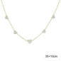 High Quality Micro Pave White CZ Heart Charm Link Chain Necklace Minimal Delicate Fashion Jewelry