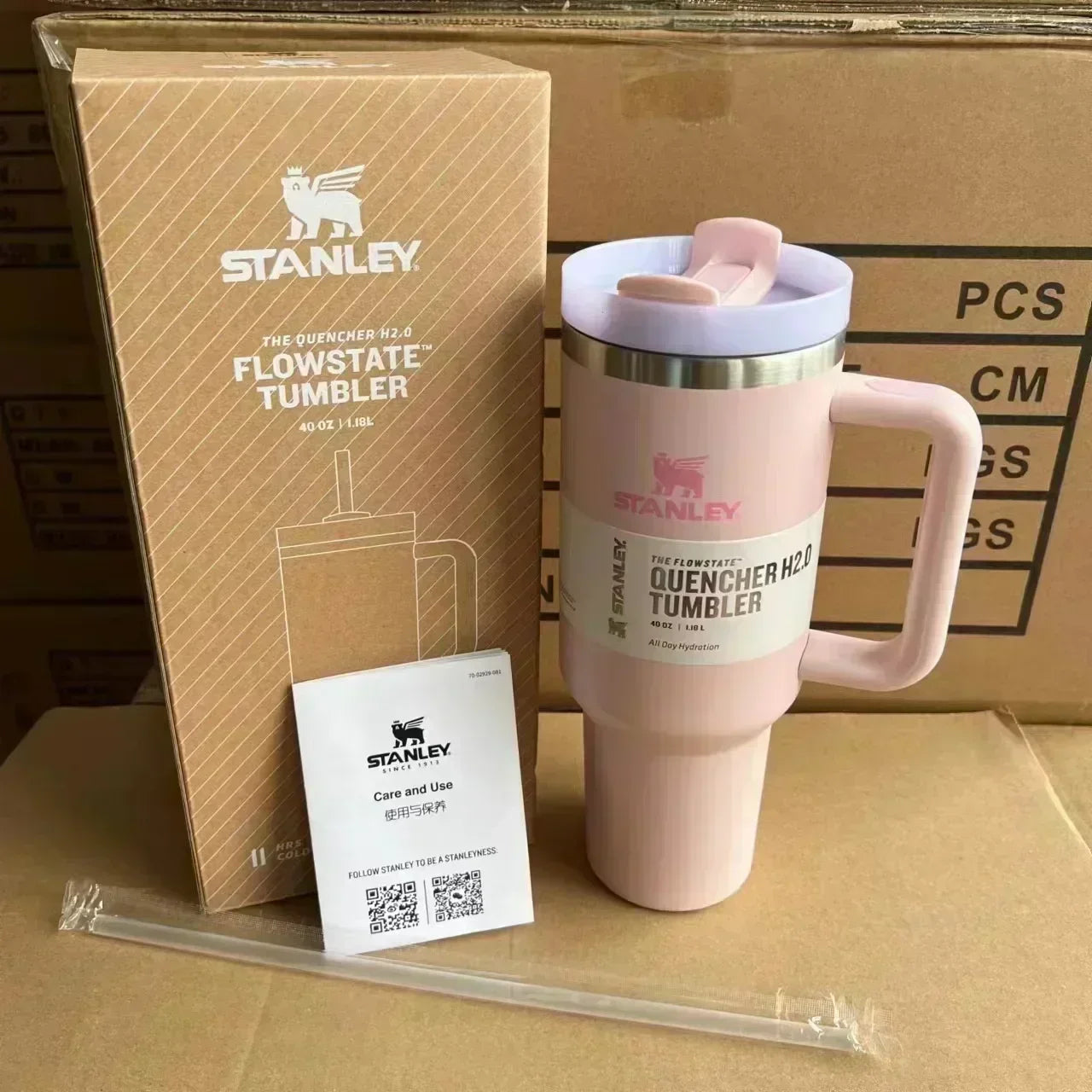 Stanley 30oz 40oz Insulated Tumbler With Lid and Straws Stainless Steel Coffee Tumbler with Handle Vacuum Leak Proof Coffee Cup