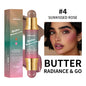 Butter Glow & Go Multiuse Stick – Double-Headed Bronzer & Blush for Cheeks, Eyes, Lips | Matte & Glossy Finish