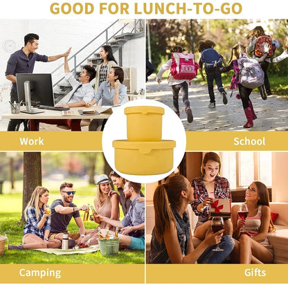 Silicone Food Storage Container with Lids Reusable Airtight Lunch Bento Boxes for Adults Kids Freezer Camping Snack Container