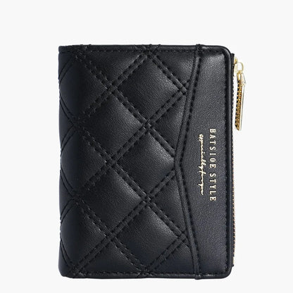 Embroidery Coin Purse Women Wallet Ladies PU Leather Solid Color Short Wallet Zipper Card Bag Card Holder Student Money Bag