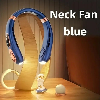 Portable Neck Fan,4000 mAh Cooling Airflow 5 Speeds Adjustable Bladeless Fan Hands Free Personal Wearable Rechargeable Battery