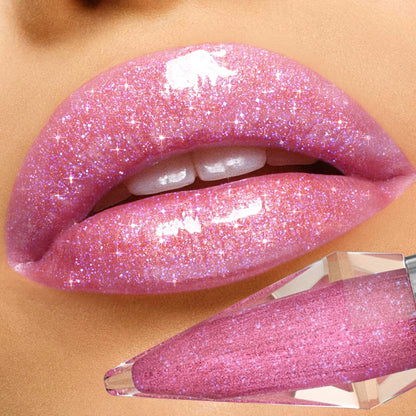 8-Color Glitter Shimmer Lip Gloss | Moisturizing Diamond Liquid Lipstick for Plump, Shiny Lips