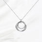 S925 Silver Round Choker Zircon For Women Fashion Chain Minimalist Dainty Double Circle Pendant Necklace Neck Fine Jewelry