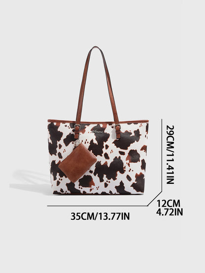 Europe and the United States new female handbag shoulder bag cow leopard print simple fashion large bag