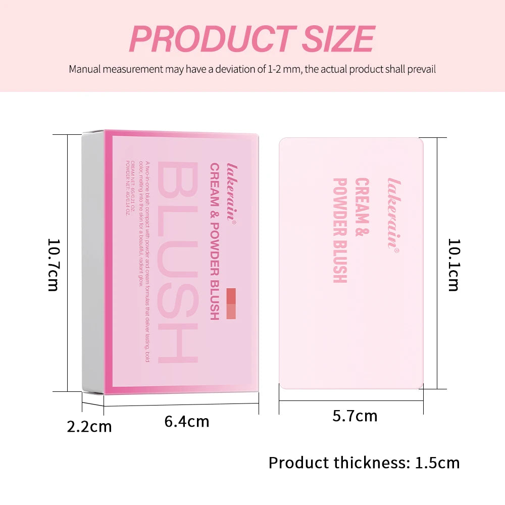 Crème & Powder Blush Duo Palette – Long-Lasting Matte & Dewy Finish Pink, Peach & Orange Pigments