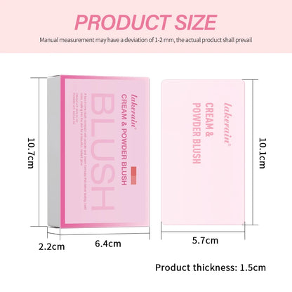 Crème & Powder Blush Duo Palette – Long-Lasting Matte & Dewy Finish Pink, Peach & Orange Pigments