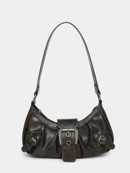 Y2K Punk Style Hobo Bag – Studs & Buckles Shoulder Bag for Women