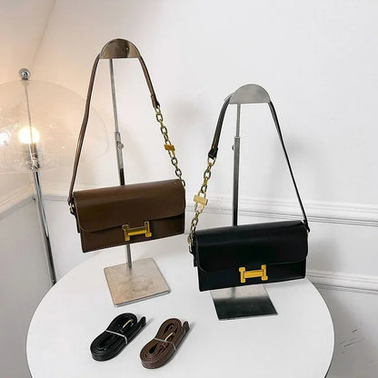 Women's Bag Fashion Senior Texture Crossbody Shoulder Bag Hundred Small Square Bag Brown Niche Light Luxury Women's Bag