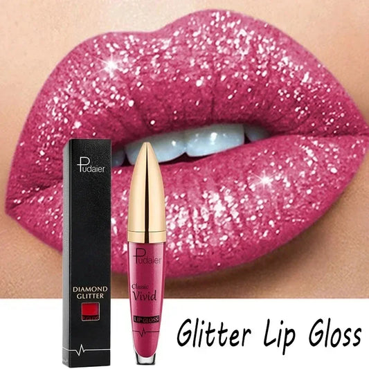 18 Colors Glitter Lip Gloss Waterproof Long Lasting Diamond Matte To Shimmer Metallic Liquid Lipstick Women Lips Makeup Cosmetic