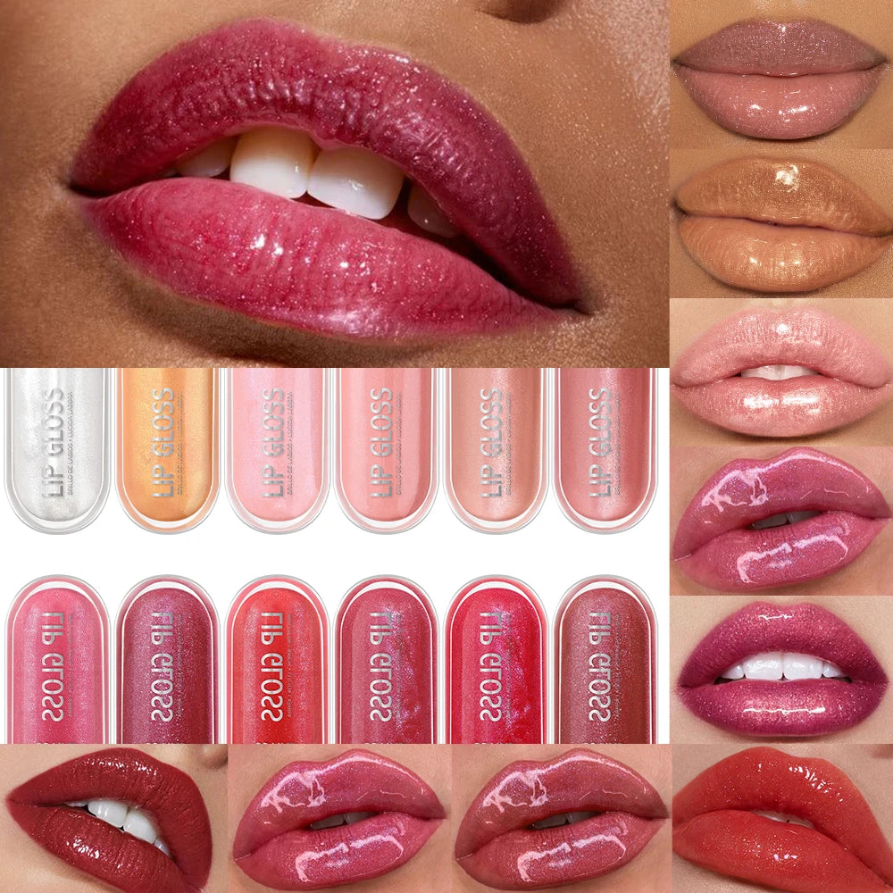 Glitter Lip Gloss Long Lasting Diamond Pearlescent Metallic Liquid Lipstick Moisturizing Lip Glaze Cosmetics