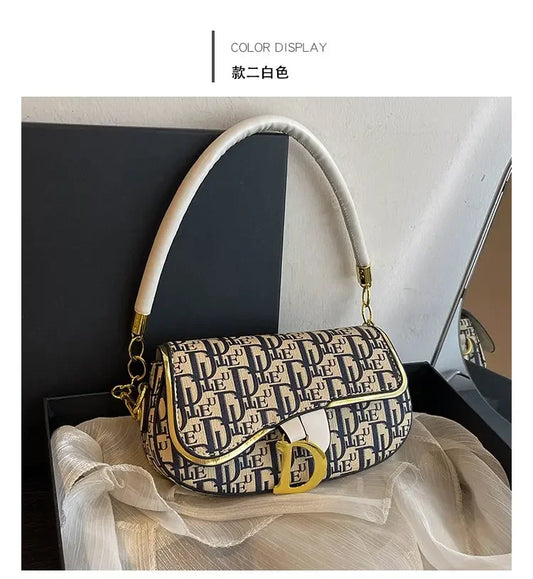 Contrast Saddle Crossbody Bag – Women's Chain Shoulder Handbag