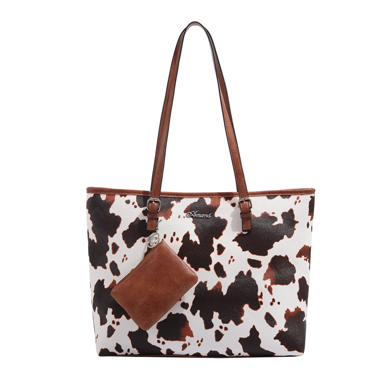 Europe and the United States new female handbag shoulder bag cow leopard print simple fashion large bag