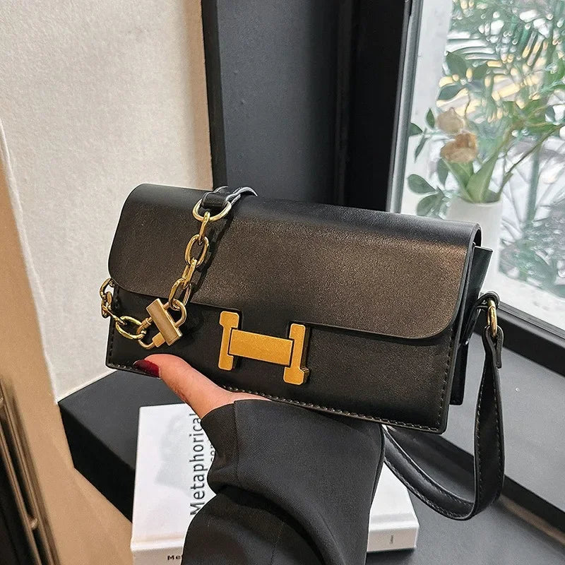 Women's Bag Fashion Senior Texture Crossbody Shoulder Bag Hundred Small Square Bag Brown Niche Light Luxury Women's Bag
