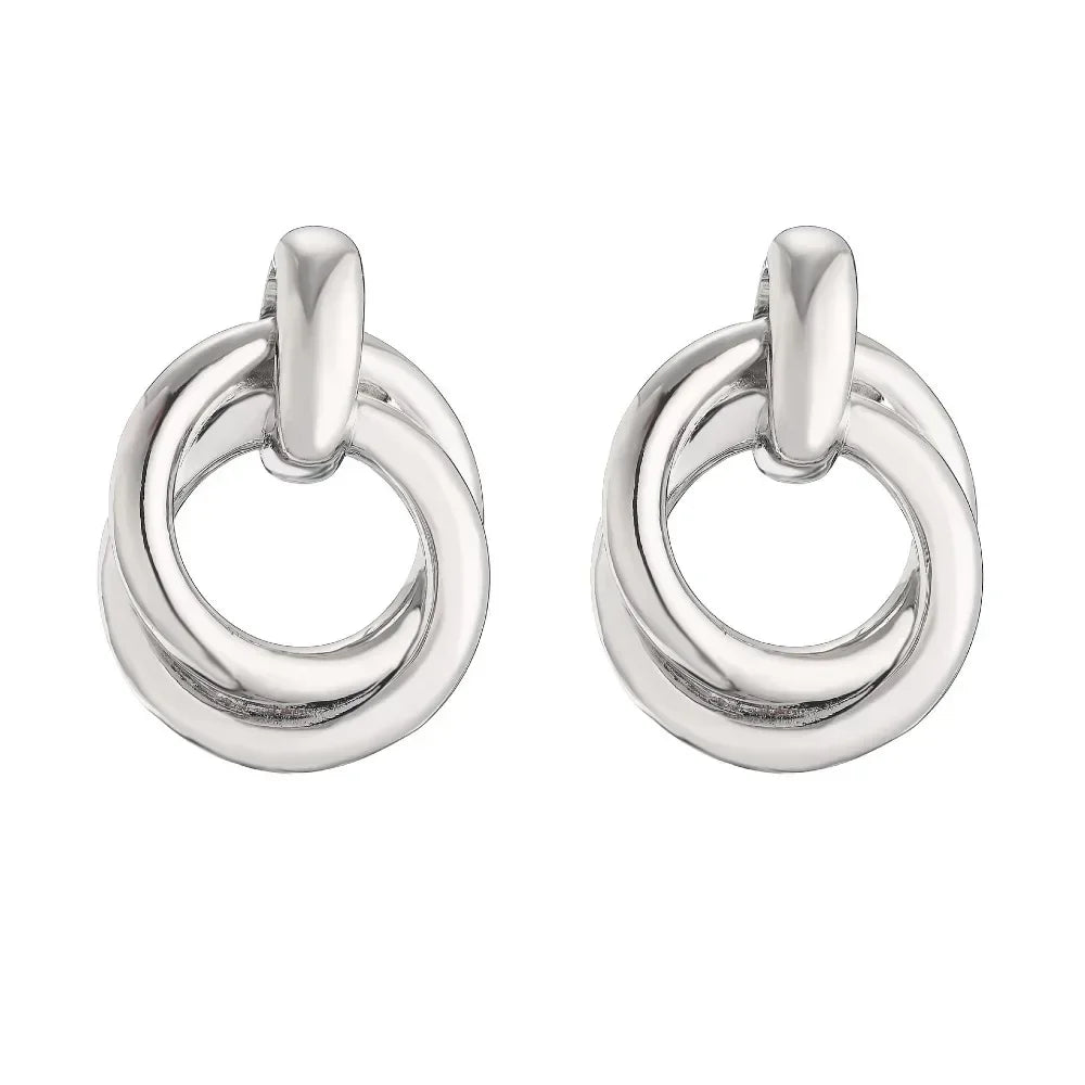Classic Gold Color Geometric Irregular Stud Earrings for Women Design Sense Knot Piercing Earring Fashion Jewelry