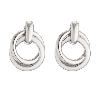 Classic Gold Color Geometric Irregular Stud Earrings for Women Design Sense Knot Piercing Earring Fashion Jewelry