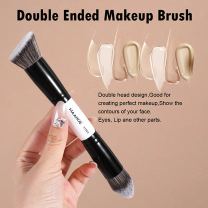 Makeup Brush Set Soft Hair Synthetic Kabuki Brushes Foundation Powder Blending Concealer Eyeshadow Double-ended Brushes