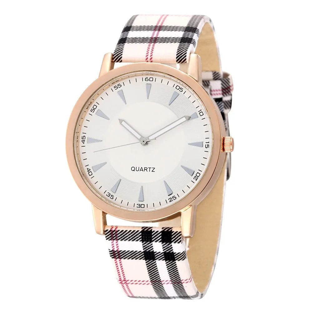 Fashion Casual Women's Quartz Watches Black White Dial Analog Ladies Wristwatch Leather Strap Simple Female Clock Gift for Women