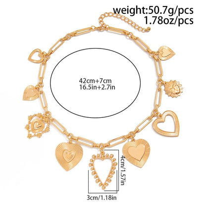 Punk Big Heart Pendant Necklace for Women Fashion Goth Metal Choker Necklace Charm Party Jewelry On The Neck Gifts