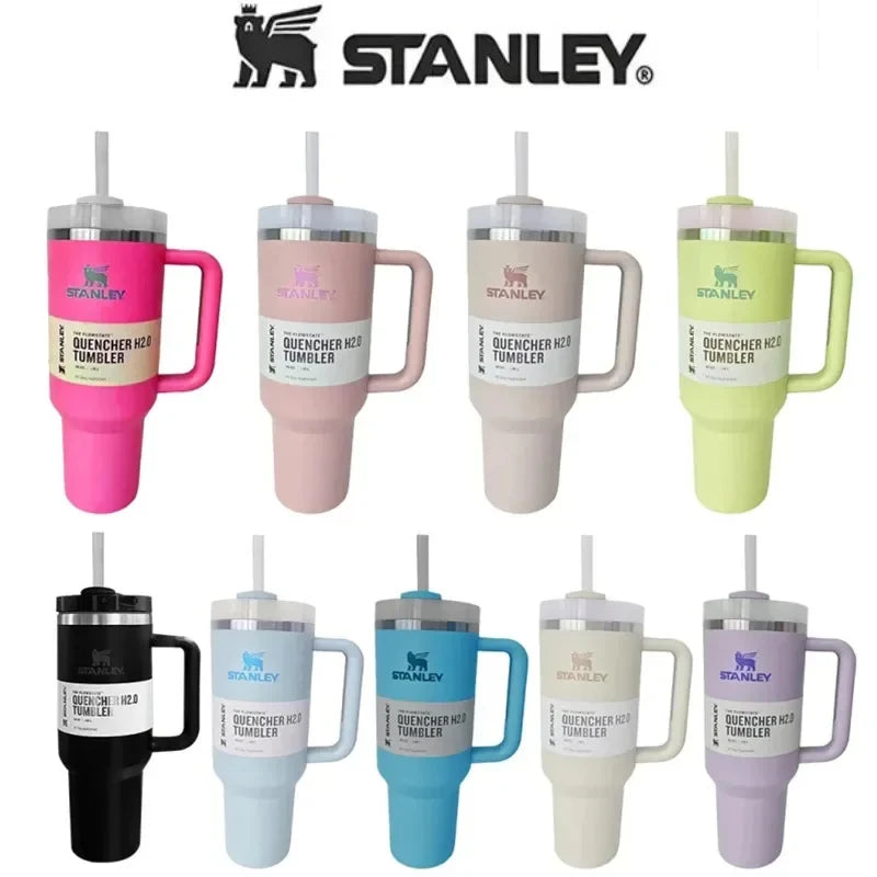 Stanley 30oz 40oz Insulated Tumbler With Lid and Straws Stainless Steel Coffee Tumbler with Handle Vacuum Leak Proof Coffee Cup