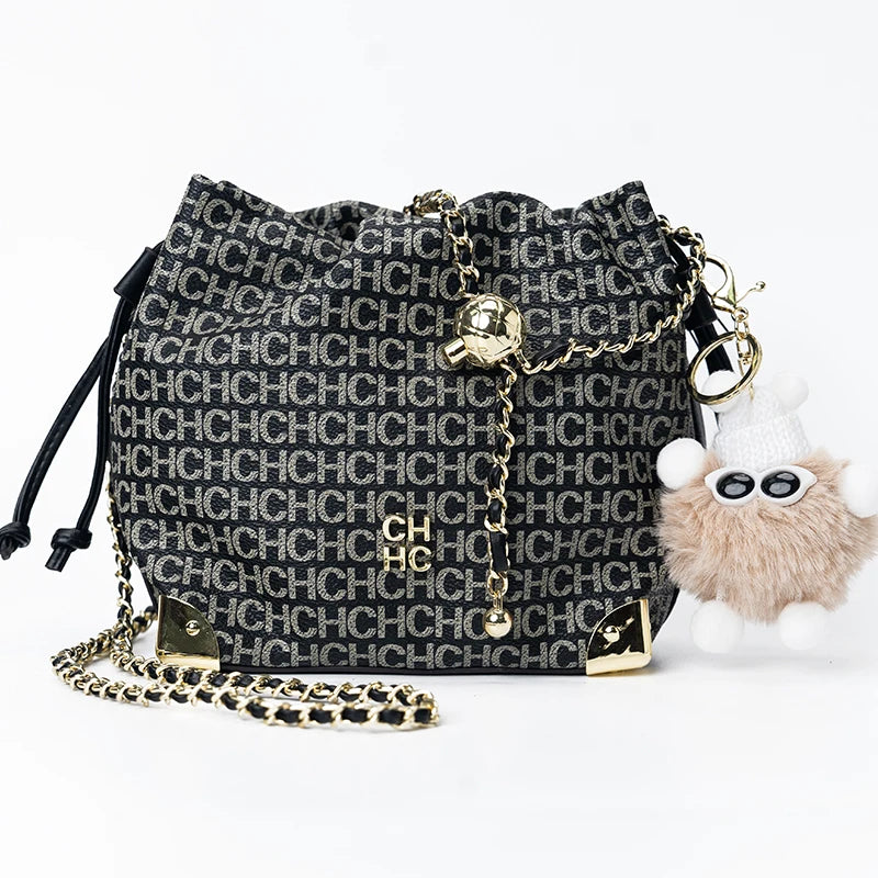 Crossbody High Quality Ladies Light Luxury Chain Bag Adjustable Brand Letter Print Cartoon Pendant Design Unique Popular