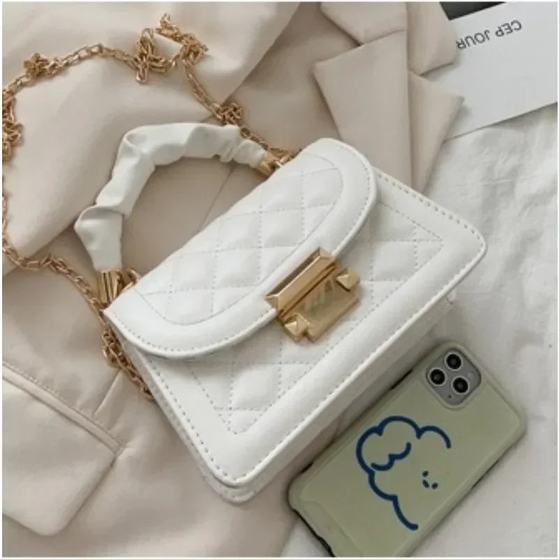 Women PU Leather Shoulder Bags Small Messenger Designer Female  Fashion Chain Rhomboid Crossbody Bag Ladies Mini Handbag