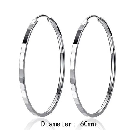 New Fashion18K Gold Plated Hoop Earrings For Women 925 Sterling Silver 2.0mm Fashion Earring 3/4/5/6CM