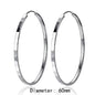 New Fashion18K Gold Plated Hoop Earrings For Women 925 Sterling Silver 2.0mm Fashion Earring 3/4/5/6CM
