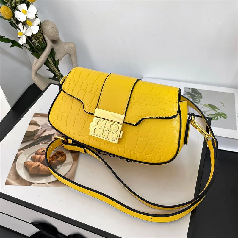 Designer Women's Leather Messenger Bag Elegant Crossbody Shoulder Handbag Luxury Ladies Tote Purse