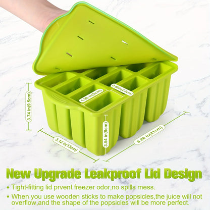 Popsicles Molds, 12 Pieces Silicone Popsicle Molds Easy-Release BPA-free Popsicle Maker Molds Ice Pop Molds Homemade Popsicle