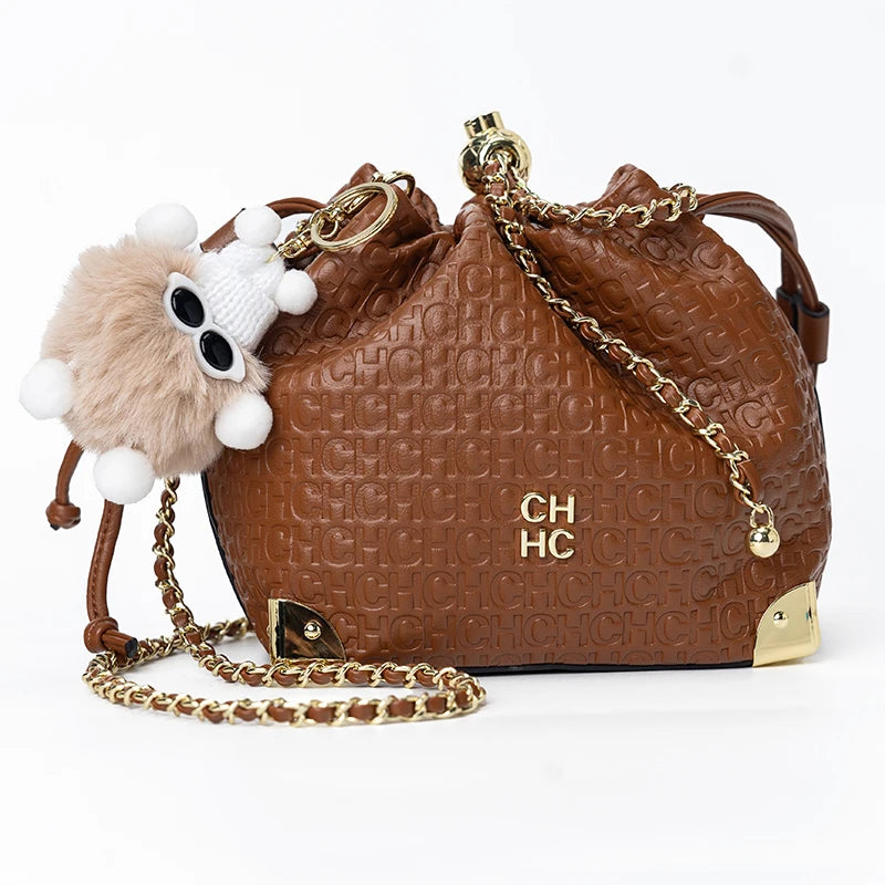 Crossbody High Quality Ladies Light Luxury Chain Bag Adjustable Brand Letter Print Cartoon Pendant Design Unique Popular