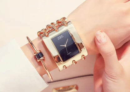Women Luxury Brand Watch Dress Rhinestone Women Wristwatches Stylish Gold Female Watches for Women