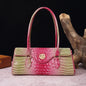 Multicolor Crocodile Pattern Fashion Handheld Stick Bag Large Capacity One Shoulder Underarm Bag Women's Luxury Handbag
