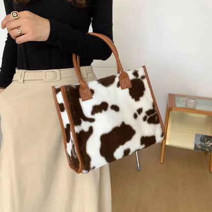 Plush bag female large capacity new autumn and winter hundreds of fashion plush shoulder bag college students Tote bag