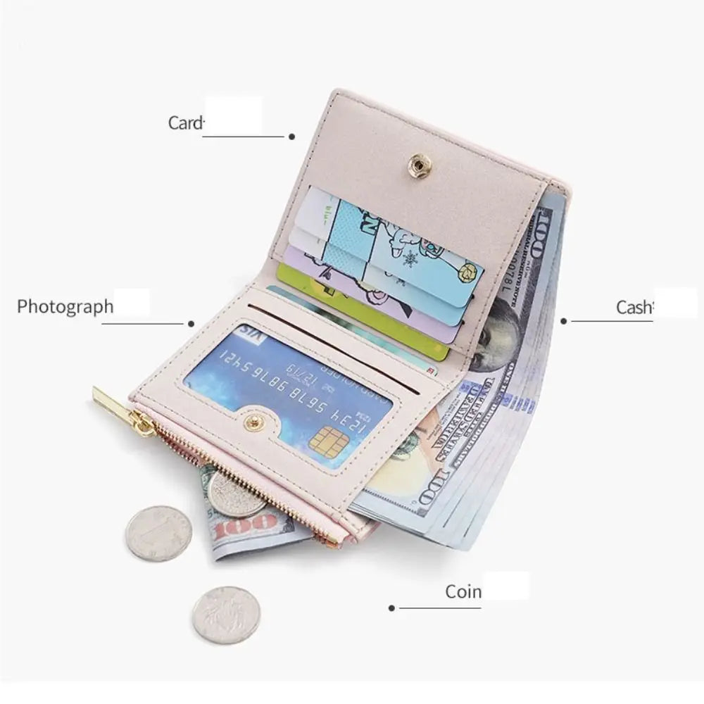 Embroidered Wallet for Women Ladies Coin Purses PU Leather Zipper Credit Card Holder Clutch Money Bag Pocket