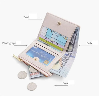 Embroidered Wallet for Women Ladies Coin Purses PU Leather Zipper Credit Card Holder Clutch Money Bag Pocket