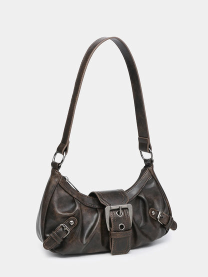 Y2K Punk Style Hobo Bag – Studs & Buckles Shoulder Bag for Women